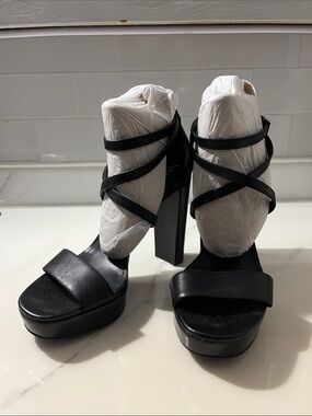 MICHAEL Michael Kors Black Strappy Platform Block Heel Sandals